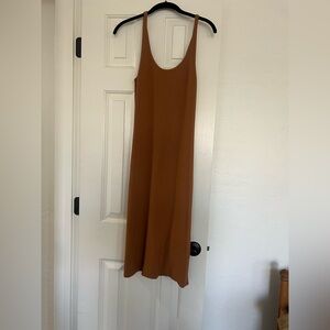 Elegant Brown Sleeveless Dress